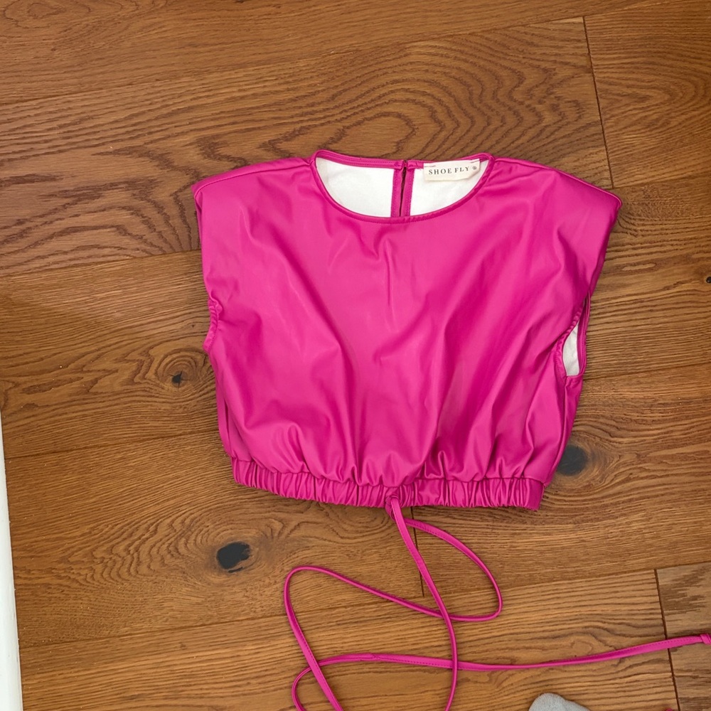 Pink Sleeveless Crop Top